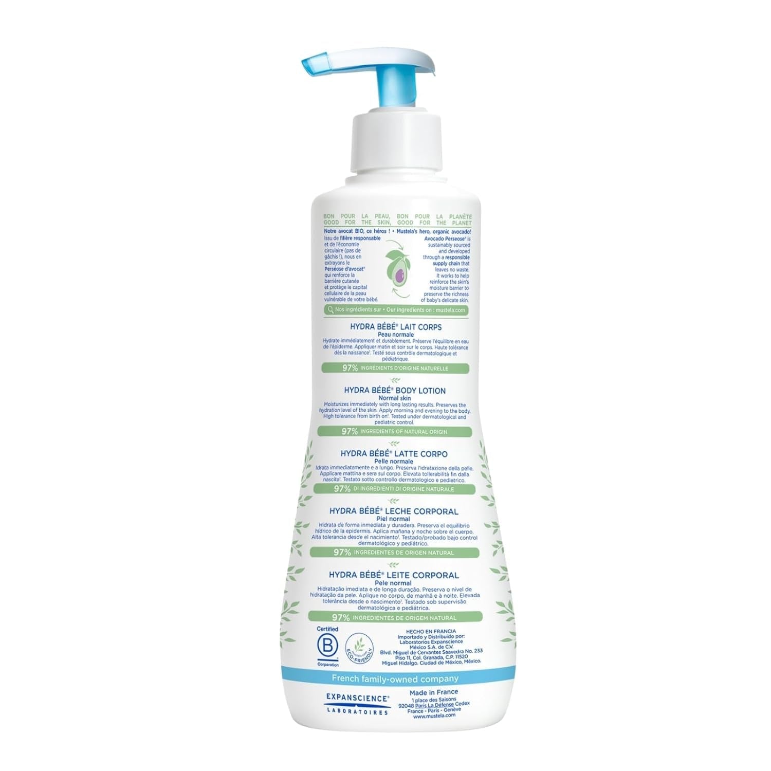Hydra Bébé - Lait corporel peau sensible de bébé, 500 ml Enfant - Bain et Soin Naty Shop