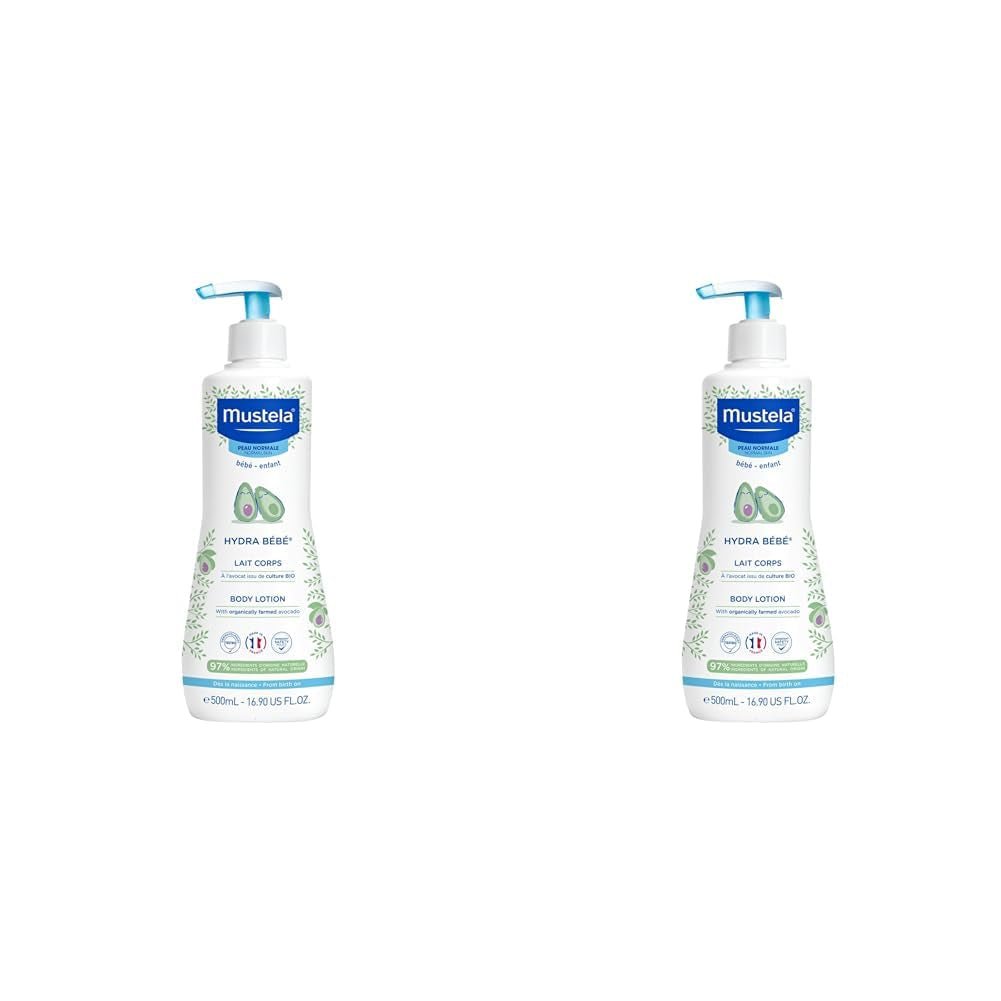 Hydra Bébé - Lait corporel peau sensible de bébé, 500 ml Enfants - Bain et Soin Naty Shop 500 ml (lot de 2) Amande