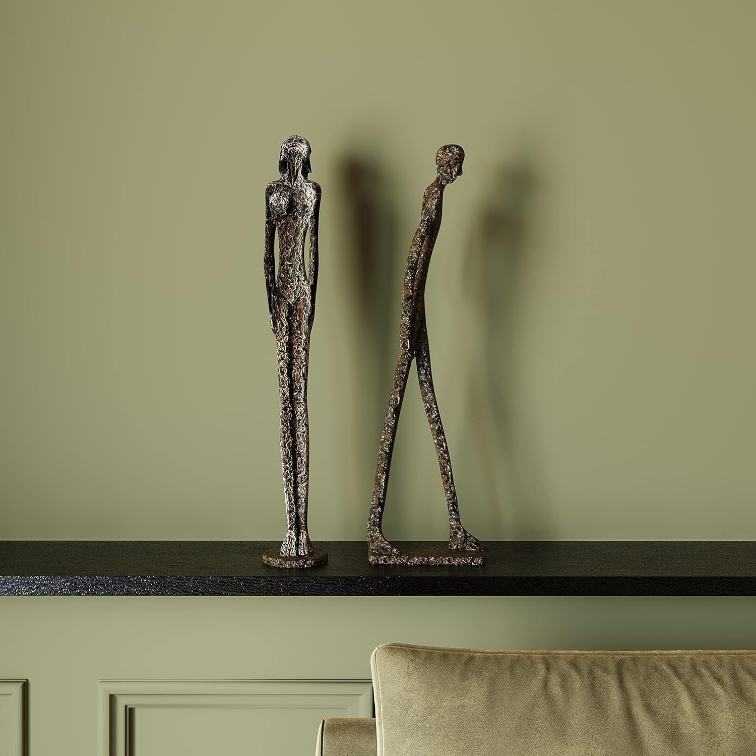 Kare Design Objet Déco Art Lady Bronze Figurine Décorative Résine Aspect Antique Statue Décor Art Objet Accessoire 78x13,5x13,5 cm Statuettes et Sculptures Naty Shop