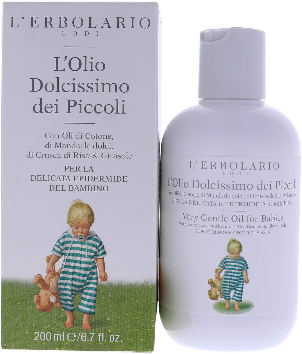 Huile pour bébé L'Erbolario bébé et puériculture, 1 paquet (1 x 200 ml) Enfants - Bain et soin Naty Shop Default title