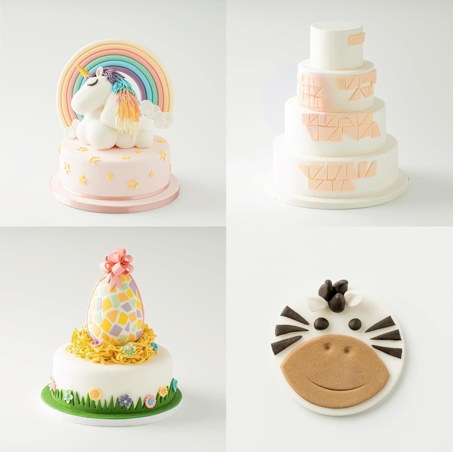 Massa Ticino Set 1x Fondant Blanc 250g et 1x Fondant Noir 250g - Pâte à sucre premium pour gâteaux, fondants en rouleaux - Parfait pour les gâteaux, le modelage et les décorations - Fondant pour boulangers professionnels et amateurs Pâte à sucre Naty Shop