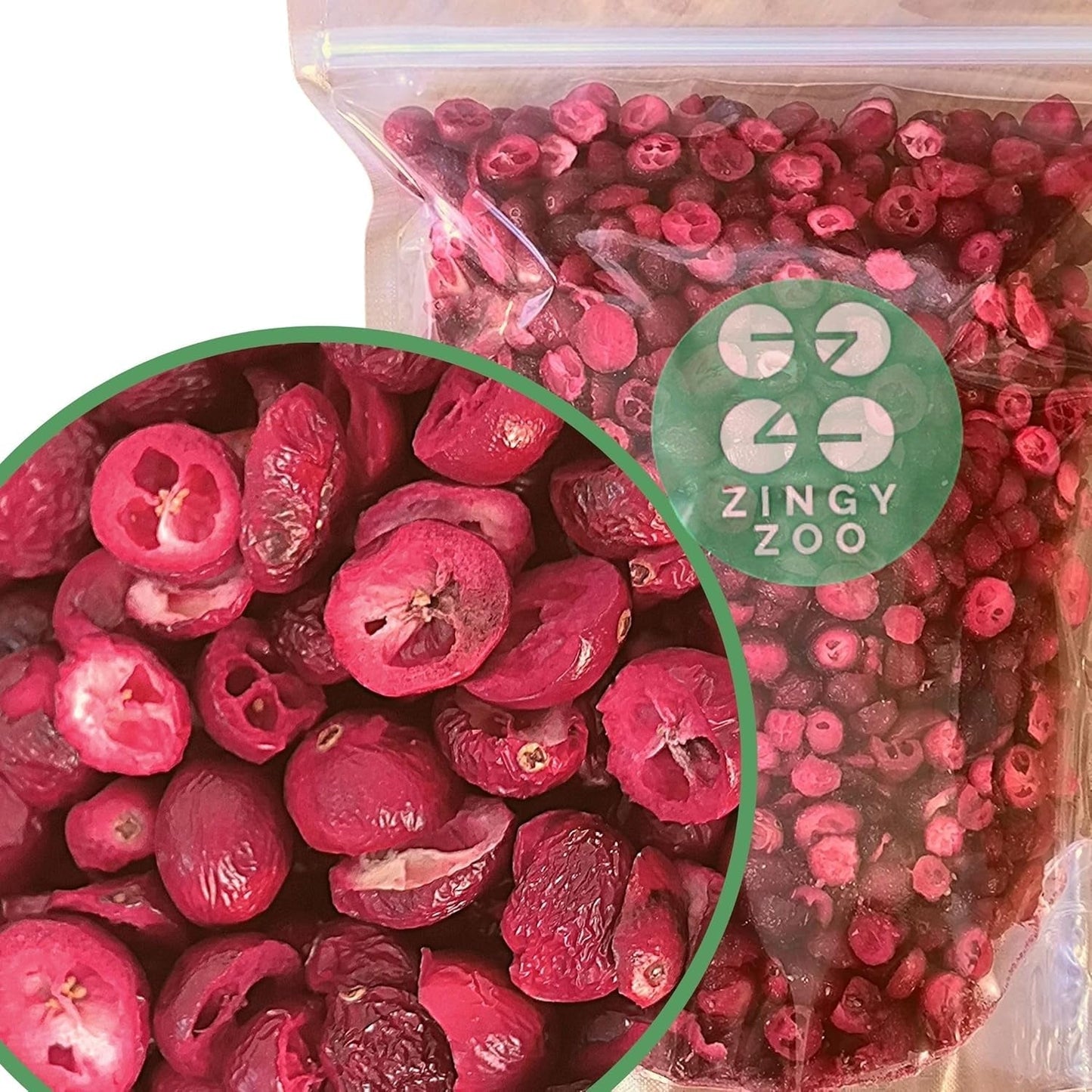 Canneberges lyophilisées sans sucre | XL 250g Canneberges naturelles lyophilisées non sucrées | Fruits sauvages naturels lyophilisés | Canneberges lyophilisées | ZingyZoo Naty Shop produits déshydratés 250G