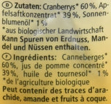 Canneberges bio, 100g produits déshydratés Naty Shop