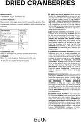 Canneberges séchées en vrac, 500g, l'emballage peut varier Produits déshydratés Naty Shop