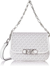 Michael Kors Dames Parker Md Saddle Msgr Sac Femme Sacs Naty Shop Opticwt/Blk