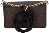 Michael Kors Women Sm Phn CHN Xbody Bag, Marron/Blk Sacs Femme Naty Shop
