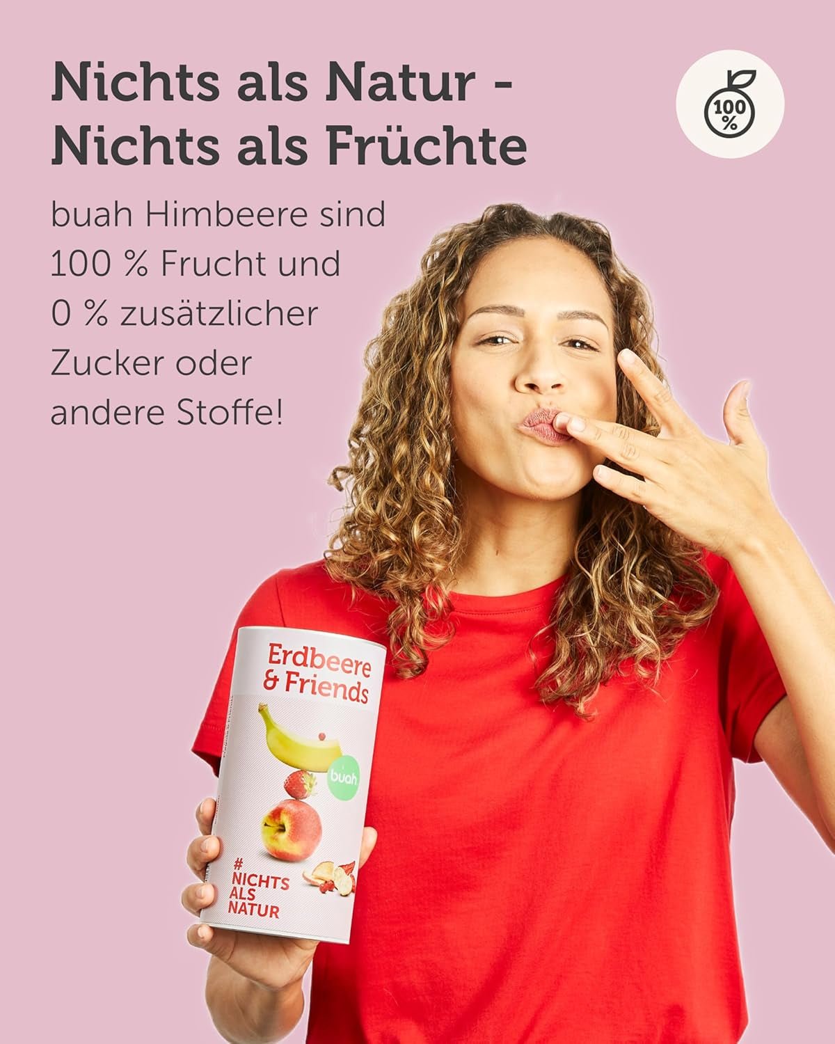 Mélange de fruits lyophilisés BUAH® | Fraises, bananes, pommes et groseilles lyophilisées sans sucre ajouté | 100% fruits | Vegan, sans gluten, sans lactose (140g) Produits déshydratés Naty Shop