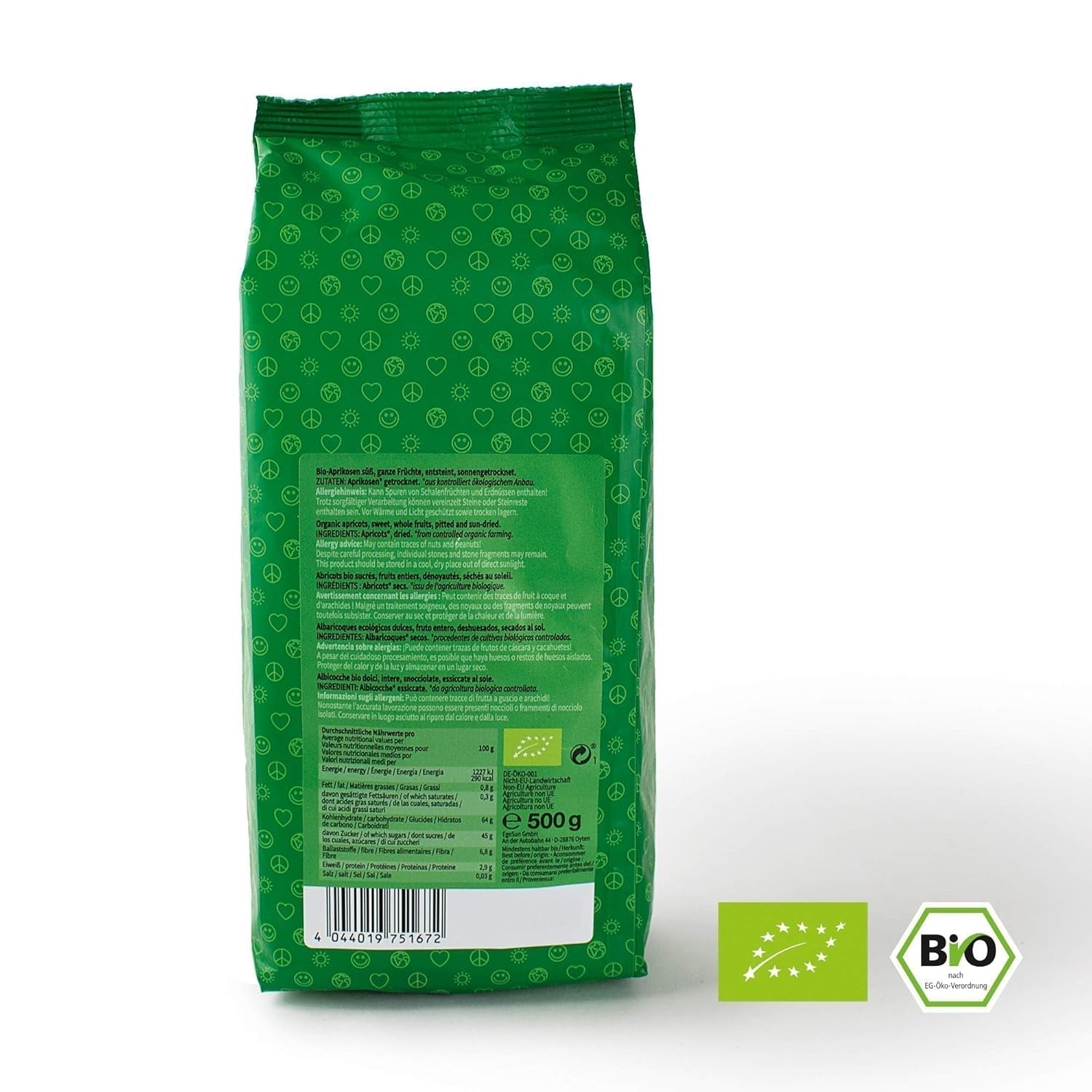 Mundo Feliz Abricots secs avec noyaux issus de l'agriculture biologique, 2 x 500 g Produits déshydratés Mon magasin