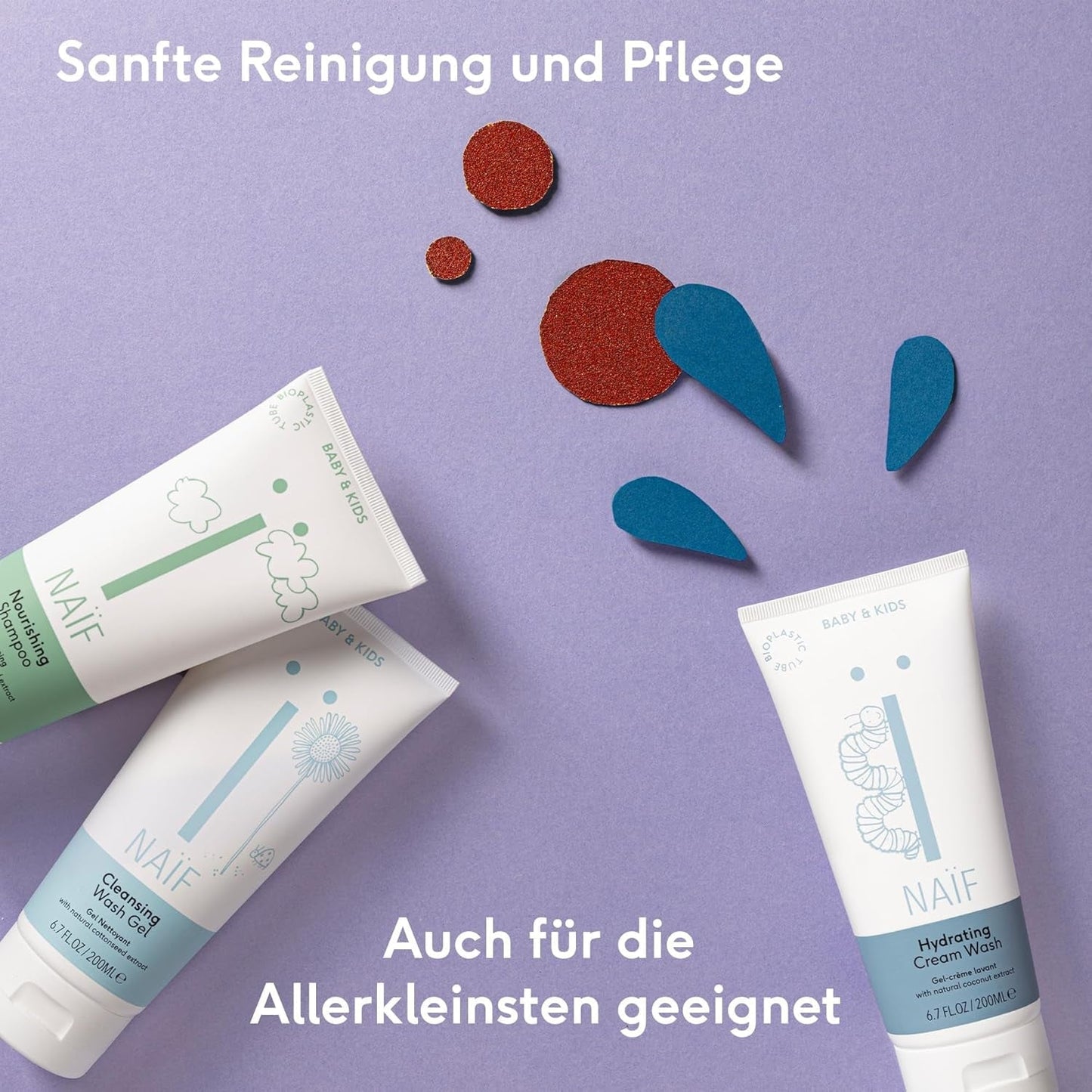 Naïf - Shampoing soin - pour bébés et enfants - Shampoing bébé aux ingrédients naturels - 100% vegan - 0% SLES - Sans microplastiques, silicones et parabens - 200 ml Enfants - Bain et Soin Naty Shop