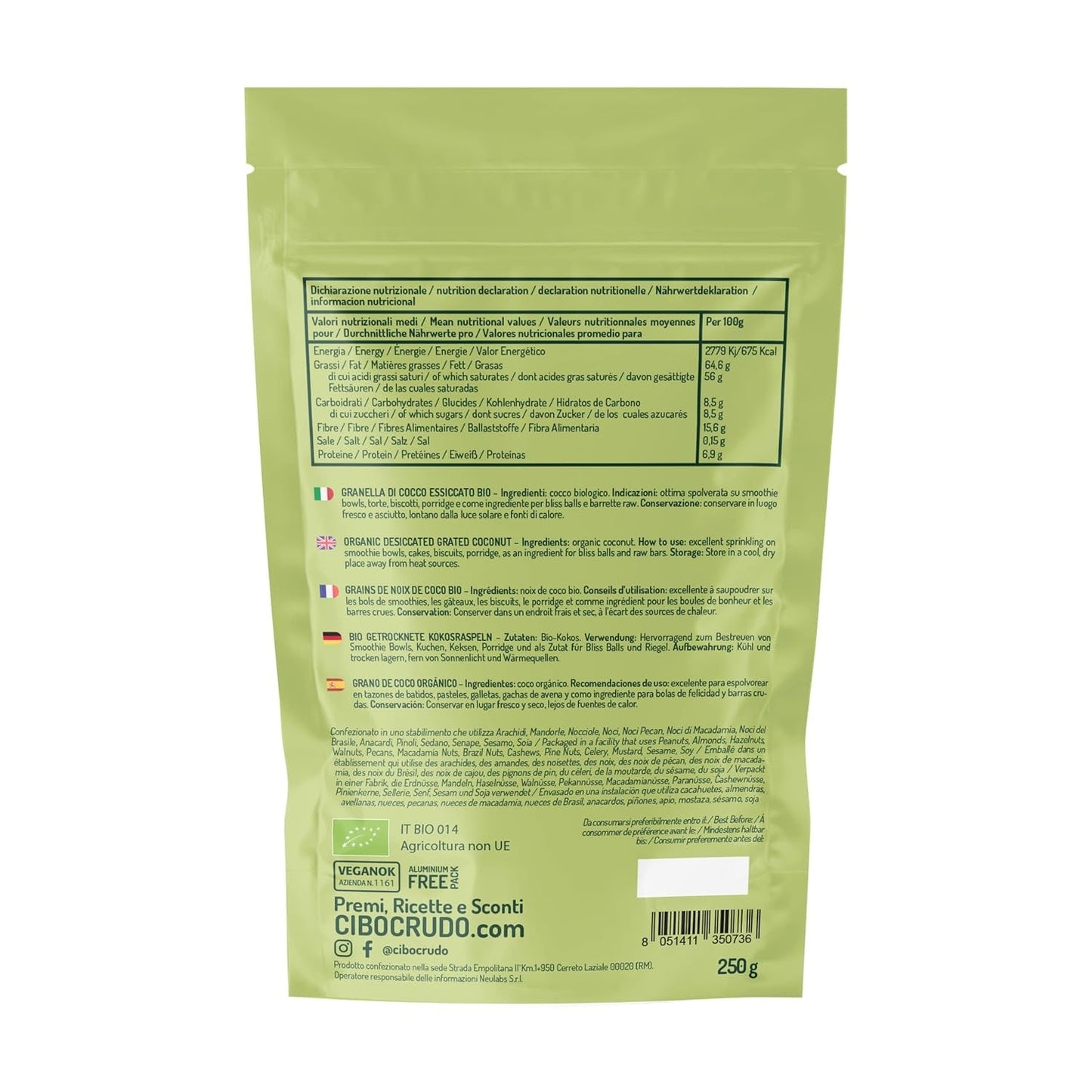 Noix de coco bio râpée - 200g. Chips de noix de coco desséchées, non sucrées et sèches. Flocons de noix de coco. Chips de noix de coco séchées au soleil. Excellent comme collation et pour des recettes sucrées Produits Déshydratés Naty Shop