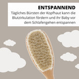 PARSA Beauty Brosse à cheveux pour bébé en poils de chèvre - Brosse à cheveux pour bébé en bois de hêtre certifié FSC® - Brosse pour le soin des cheveux fins de bébé - Brosse pour bébé Enfants - Bain et soin Naty Shop