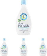 PENATEN Bain & Shampoing Ultra Sensible (400 ml), bain et shampoing pour bébés particulièrement doux pour la peau très sensible des bébés sujets aux névrodermites, gel douche et shampoing cheveux sans parfum ni colorants Enfants - Bain et Soin Naty Shop 400 Ml (pack de 4) Gel lavant
