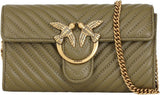 Pinko Ladies Sheep Nappa Love ONE Wallet C SCHAFNAPPA Portefeuille Femme Naty Shop V62Q_Verde Abete-Antique Gold Taille unique