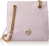 Pinko Gate Shopper recyclé pour femme RECYCELTES Nylon + Sacs pour femme Naty Shop Y48Q_Tulipano Viola-Antique Gold