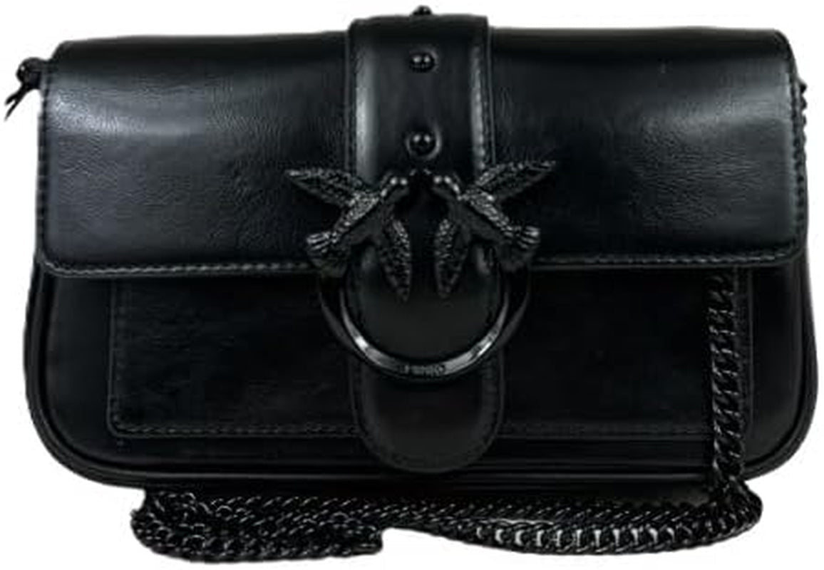 Pinko Ladies Love One Pocket C Naplack Color Block Bag Sacs pour femmes Naty Shop Z99B_B Noir Berline Block Color