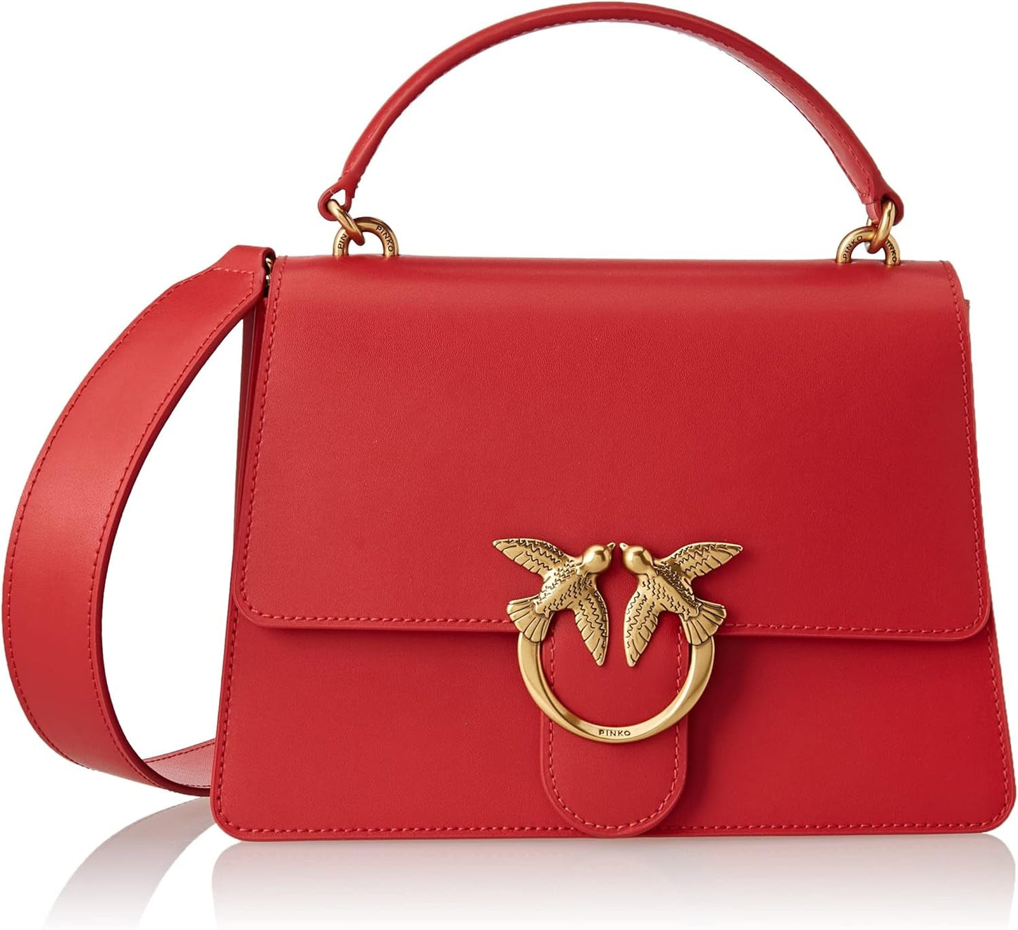 Pinko Ladies Love One Top Handle Classic Li Bag Sacs pour femmes Naty Shop R41Q_Red Garnet - Or antique