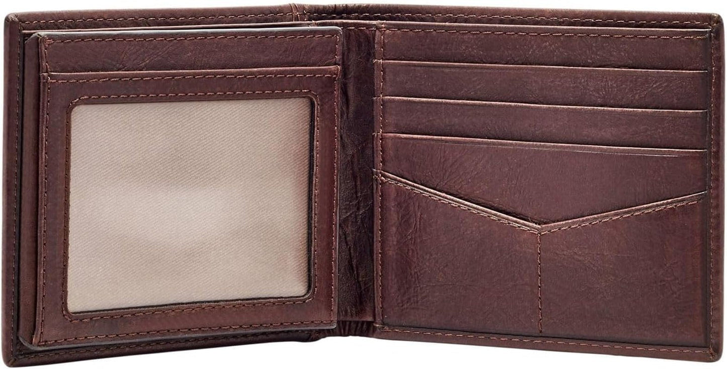 Portefeuille à deux volets en cuir Ingram pour hommes Fossil 11,43 cm L x 1,905 cm l x 8,89 cm H Portefeuille pour hommes Naty Shop