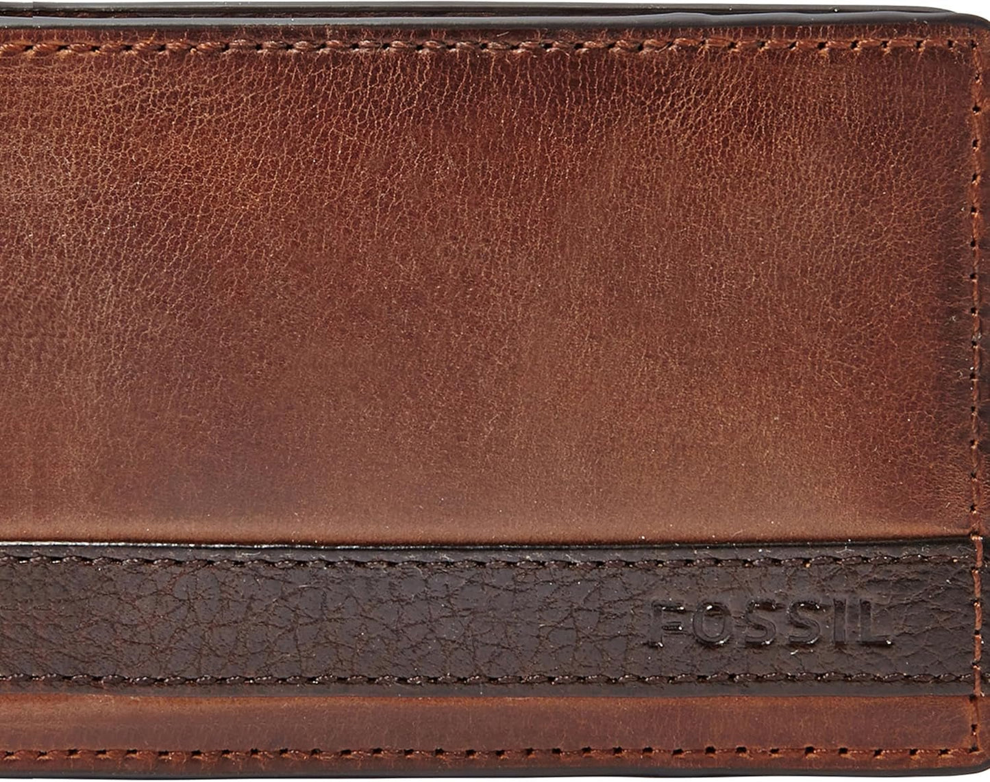 Portefeuille à deux volets en cuir Quinn pour hommes Fossil 10 cm L x 1,5 cm l x 7 cm H Portefeuille pour hommes Naty Shop