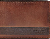 Portefeuille à deux volets en cuir Quinn pour hommes Fossil 10 cm L x 1,5 cm l x 7 cm H Portefeuille pour hommes Naty Shop