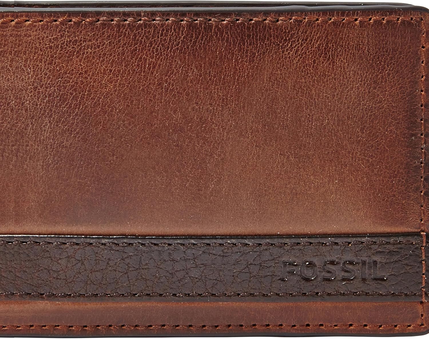 Portefeuille à deux volets en cuir Quinn pour hommes Fossil 10 cm L x 1,5 cm l x 7 cm H Portefeuille pour hommes Naty Shop