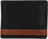 Portefeuille à deux volets en cuir Fossil Quinn pour hommes 11,43 cm L x 2,54 cm l x 9,525 cm H Portefeuille pour hommes Naty Shop noir