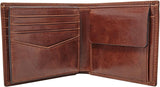 Portefeuille à deux volets en cuir Fossil Ryan pour hommes 11,43 cm L x 2,54 cm l x 9,525 cm H Portefeuille pour hommes Naty Shop