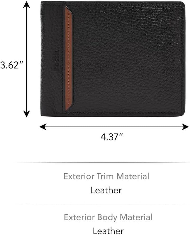 Portefeuille à deux volets Fossil Huntington pour hommes Naty Shop Portefeuille pour hommes