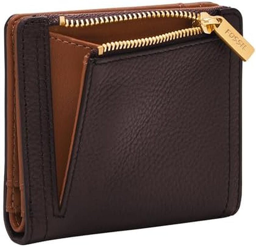 Portefeuille à deux volets Fossil Logan pour femme, marron Naty Shop Portefeuille pour femme