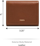 Portefeuille à trois volets Fossil Logan pour femme, marron Naty Shop Portefeuille pour femme