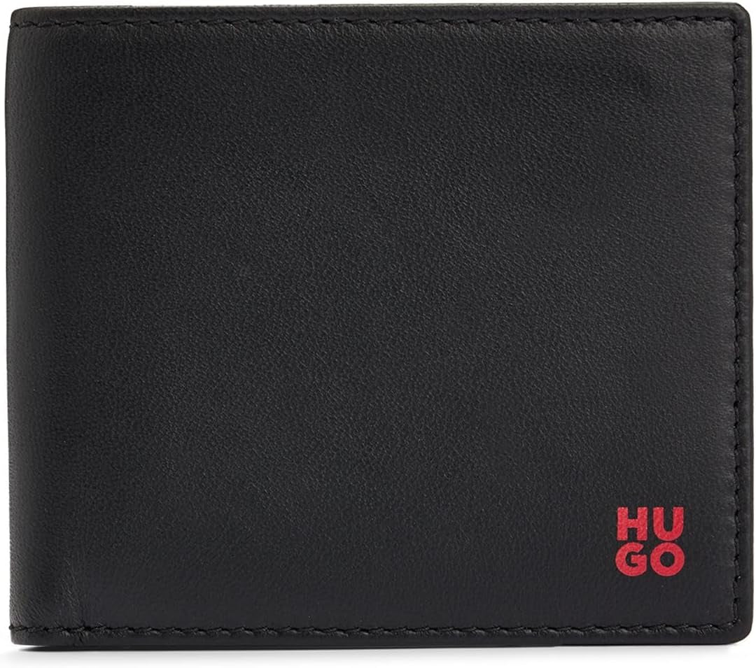 HUGO Portefeuille Homme Tibby 8cc Nappa Cuir Noir Logo Stck Portefeuille Homme Naty Shop Default Title