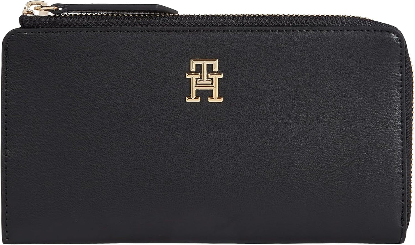 Portefeuille pour femme Tommy Hilfiger Slim Large, noir (Noir), Onesize Portefeuille femme Naty Shop Titre par défaut