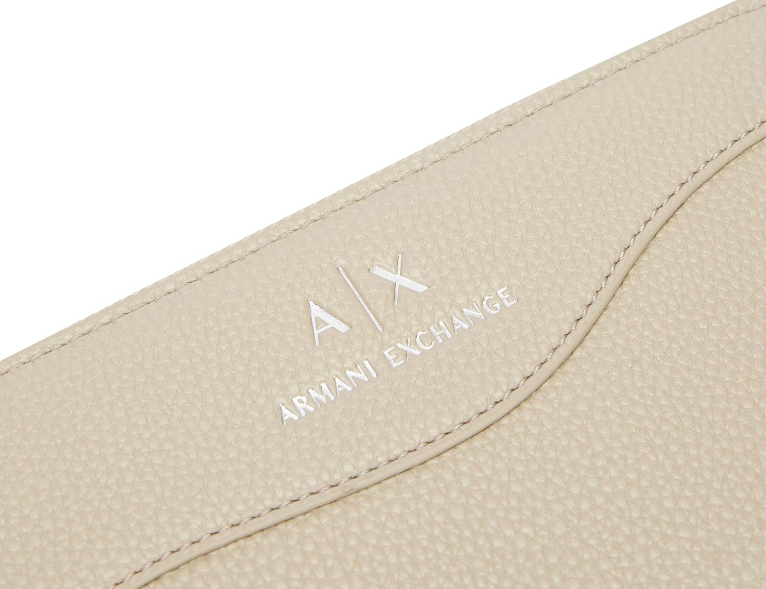 Portefeuille à trois volets avec logo imprimé argenté Pisco Essential Wave pour femme Armani Exchange Portefeuille pour femme Naty Shop