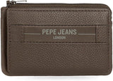 Pepe Jeans Checkbox Portefeuilles et porte-monnaie en cuir de vache Noir Marron Bleu Gris Portefeuille Homme Naty Shop Marron Porte-Cartes