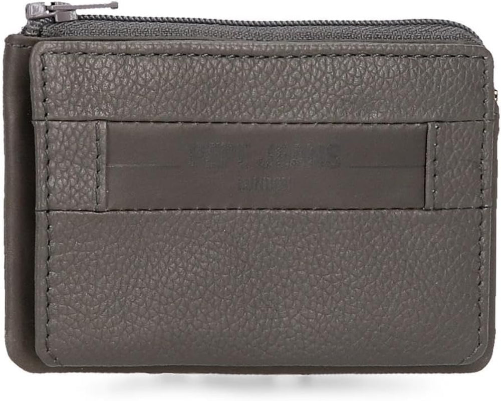 Pepe Jeans Checkbox Noir Marron Bleu Gris Portefeuilles et porte-monnaie en cuir de vache Portefeuille pour hommes Naty Shop Gris Porte-cartes