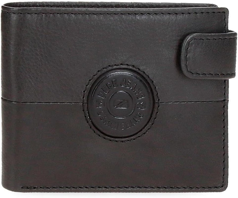 Portefeuilles et porte-monnaie Pepe Jeans Cracker en cuir de vache, noir, marron, vert, différentes tailles - Naty Shop
