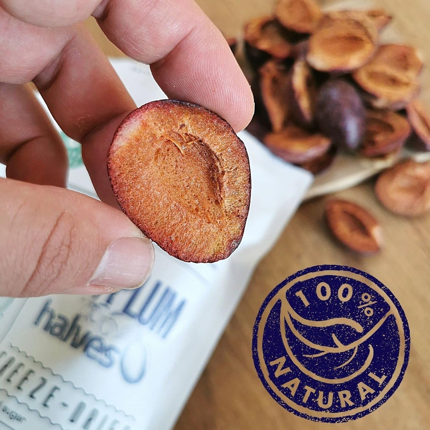 Prunes lyophilisées Prunes lyophilisées 100% naturelles | Sans sucre ajouté Bonbons lyophilisés sains | Prunes lyophilisées Fruits lyophilisés Fruits lyophilisés ZingyZoo Produits déshydratés Ma boutique