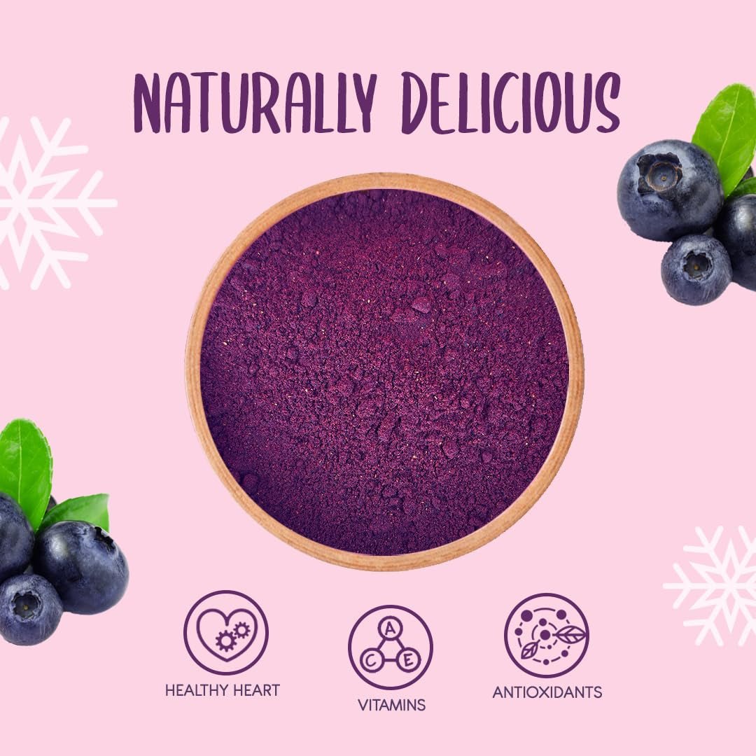 Poudre de myrtille sauvage lyophilisée 100g - Poudre de fruits lyophilisés - Poudre de myrtille lyophilisée pour pâtisserie, smoothie et muesli - Poudre de myrtille naturelle sans additifs Produits déshydratés Ma boutique
