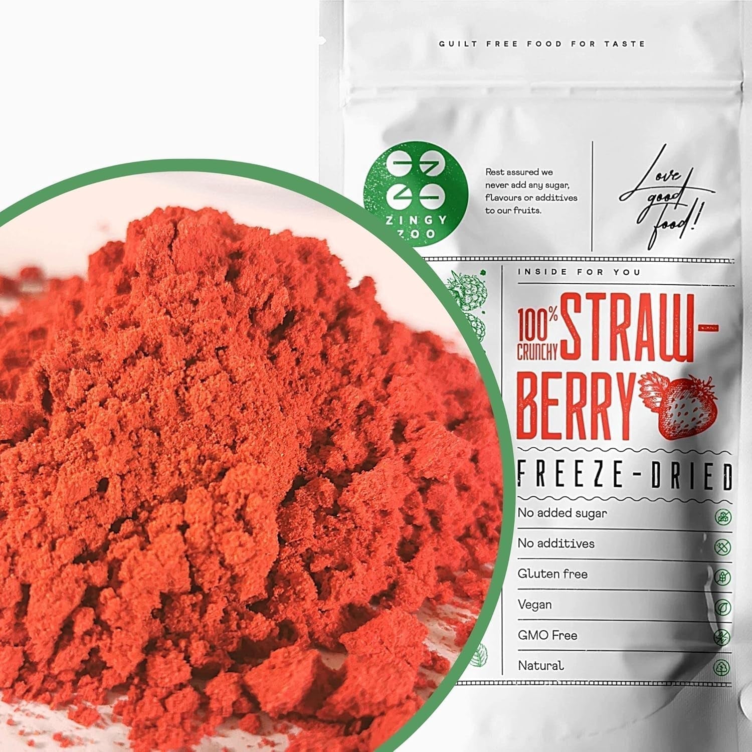 Poudre de fruits lyophilisés Poudre de fraise | Poudre de fraise lyophilisée Poudre de fraise | Smoothie à la poudre de fraise Pudding aux fraises Fruits secs (100g) Produits déshydratés Naty Shop 100G