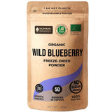 Poudre de myrtilles sauvages biologiques, myrtilles entières lyophilisées, qualité 100 % crue, riche en antioxydants et en vitamine C, sans sucre ajouté, récoltées en Europe du Nord Naty Shop Produits déshydratés 125 g