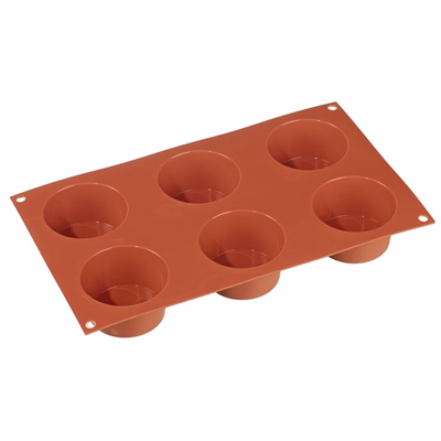 Moule à muffins en Silicone à 6 cavités, résistance de-60 à 230 degrés Celsius, utilisable au four et au congélateur, pour laver la vaisselle