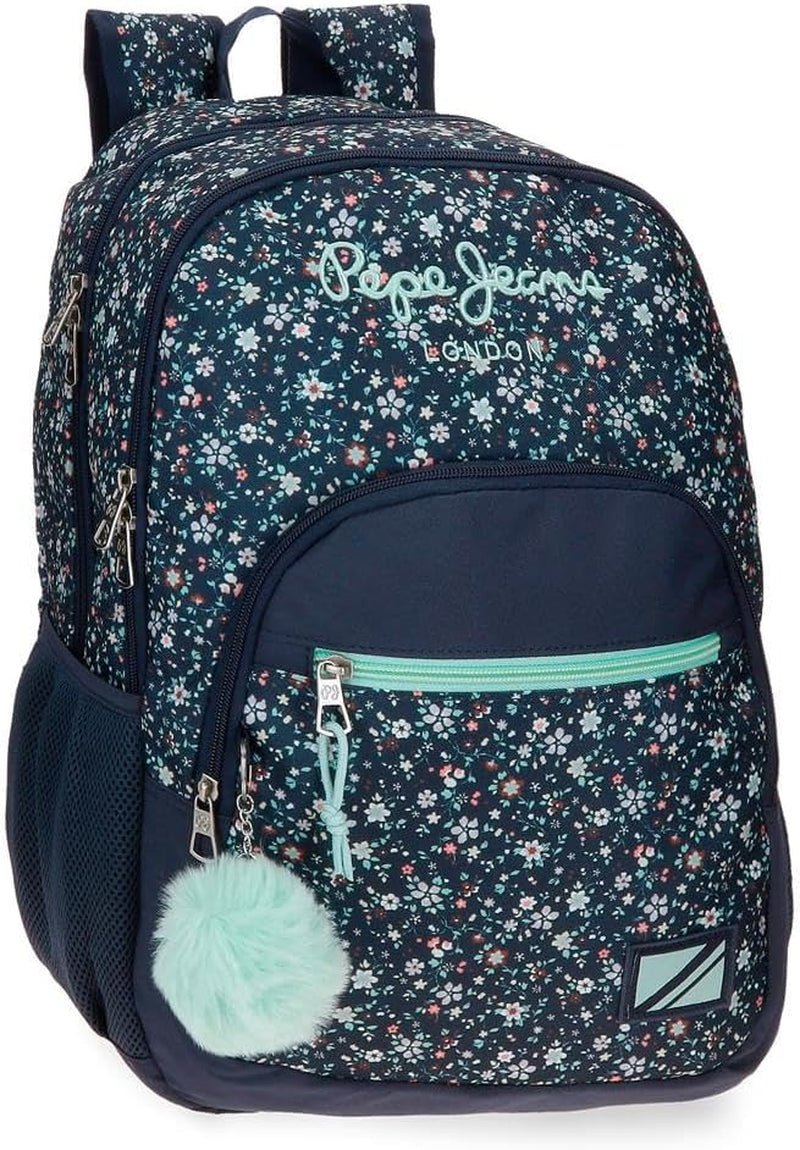 Pepe Jeans Alenka sac à dos scolaire avec trolley, bleu, 30 x 40 x 12 cm, polyester, 14,4 l, bleu, sac à dos scolaire avec trolley Sacs à dos et cartables Premium Naty Shop Pepe Jeans Rucksack