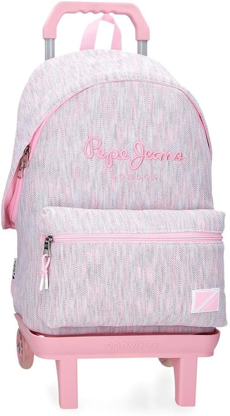 Pepe Jeans Miri sac à dos scolaire, rose, 31 x 44 x 17,5 cm, polyester, 22,79 l, rose, sac à dos scolaire Sacs à dos et cartables Premium Naty Shop Rucksack 42 + Trolley