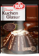 RUF Cake Glaze Vanille Bourbon, 100g en sachet, passe au micro-ondes, pour glacer et décorer biscuits, muffins et gâteaux, sans gluten Pâte à sucre Naty Shop Tarte fine