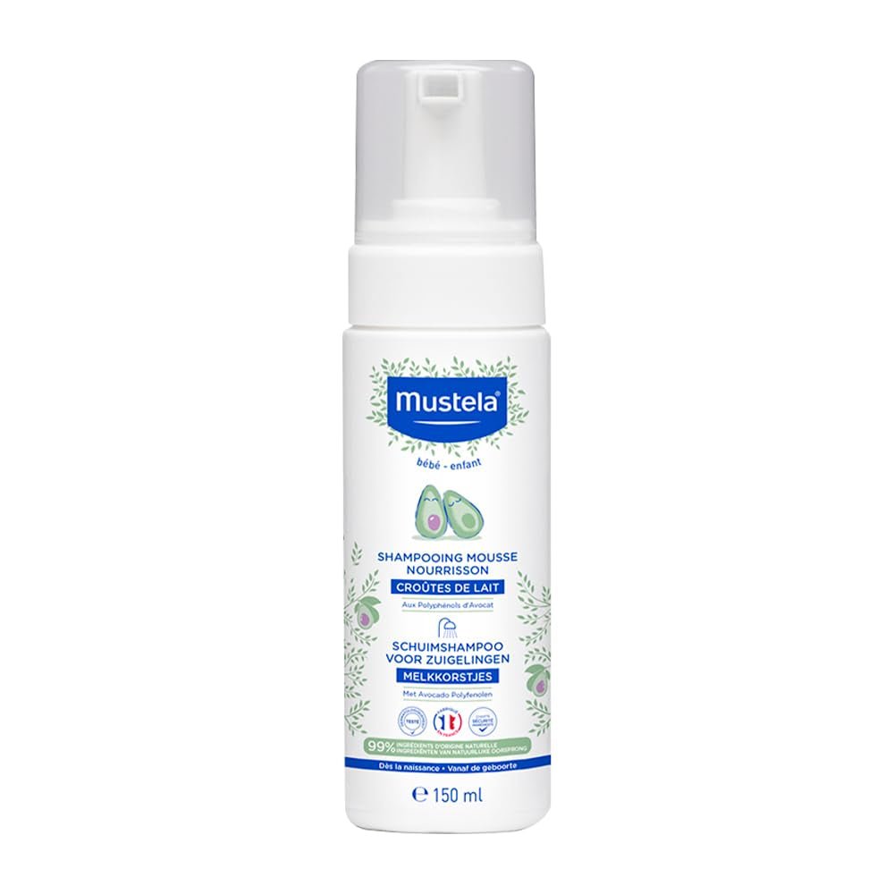 Shampoing mousse pour croûtes de lait, cheveux, bébés, enfants, toute la famille - Aide à éliminer les croûtes de lait, nettoyage en douceur, sans piquer (150ml) Enfants - Bain et Soin Naty Shop 150 Ml (1 pack)