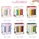 ScrapCooking - Lot de 5 Fondants - blanc, jaune, rouge, vert et marron - 5 x 80g - pâte à sucre pour gâteaux Décorations de gâteaux Anniversaire Noël - sans gluten et sans huile de palme - 7257 Naty Shop Sugarpaste