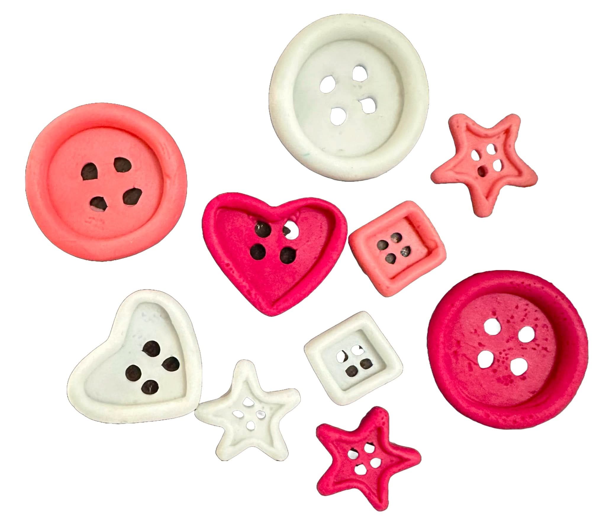 Lot de 10 décorations comestibles en sucre, Décorations Boutons de Sugar Paste Nati Shop