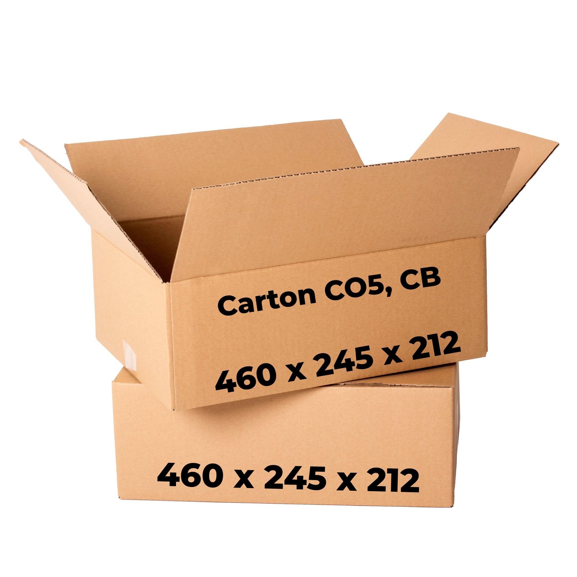 Lot de 20 cartons CO5, CB, 460 x 245 x 212 Cartons d'emballage Nati Shop
