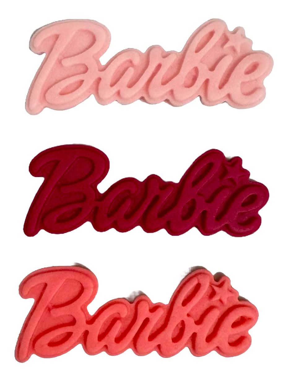 Lot de 3 décorations comestibles en sucre, Décorations en Pâte à Sucre Barbie Nati Shop