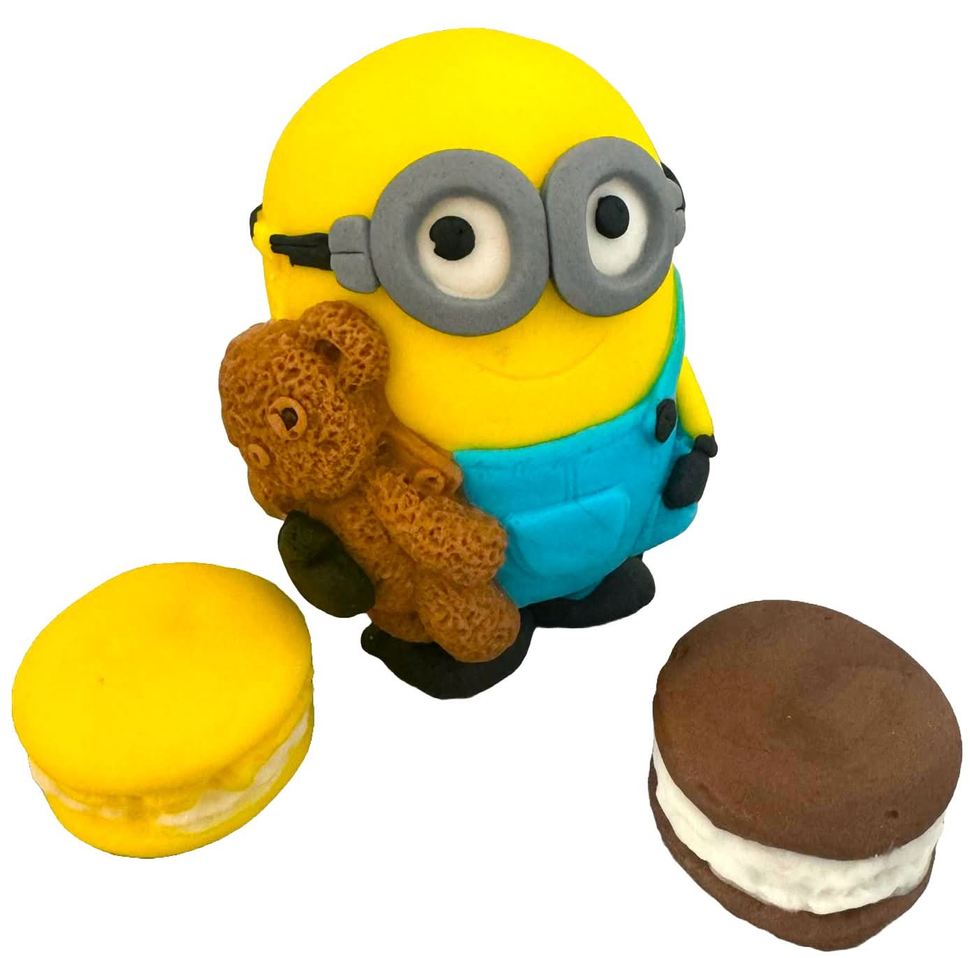 Lot de 3 décorations comestibles en sucre, Bob, Minions Décorations en Pâte à Sucre Nati Shop