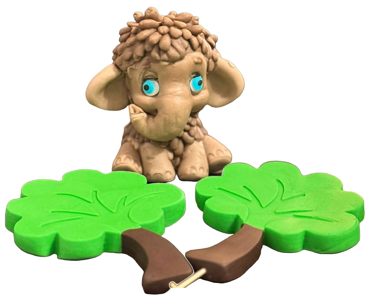 Lot de 3 décorations comestibles en sucre, Décorations Elefant en Pâte à Sucre Nati Shop